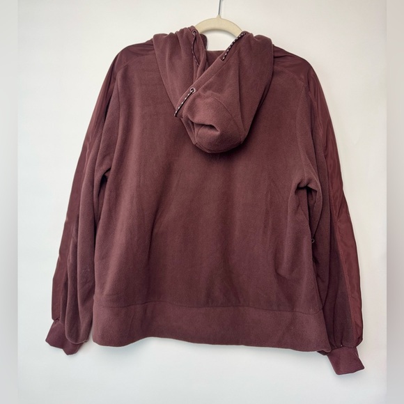 Alo Yoga soft lightweight fleece full zip large espresso athleisure cozy hoodie - Picture 3 of 13